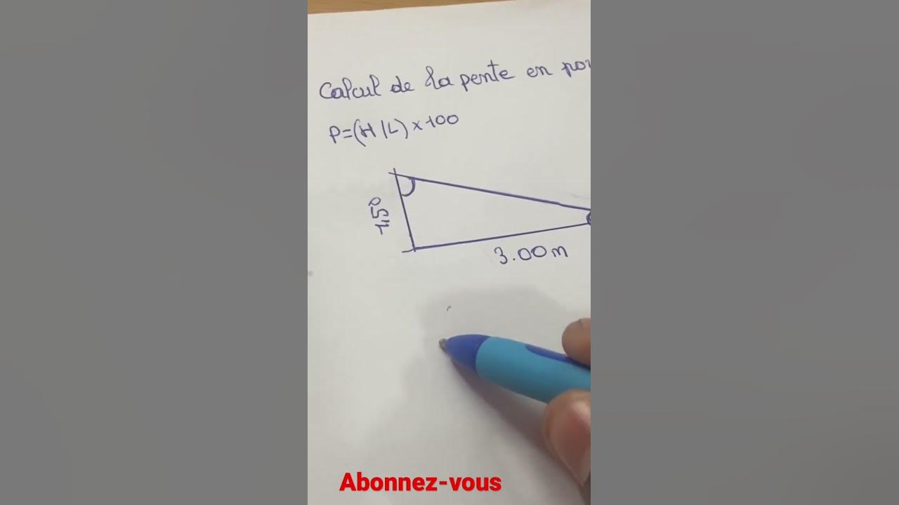 Calcul de la pente en pourcentage 🙏 YouTube