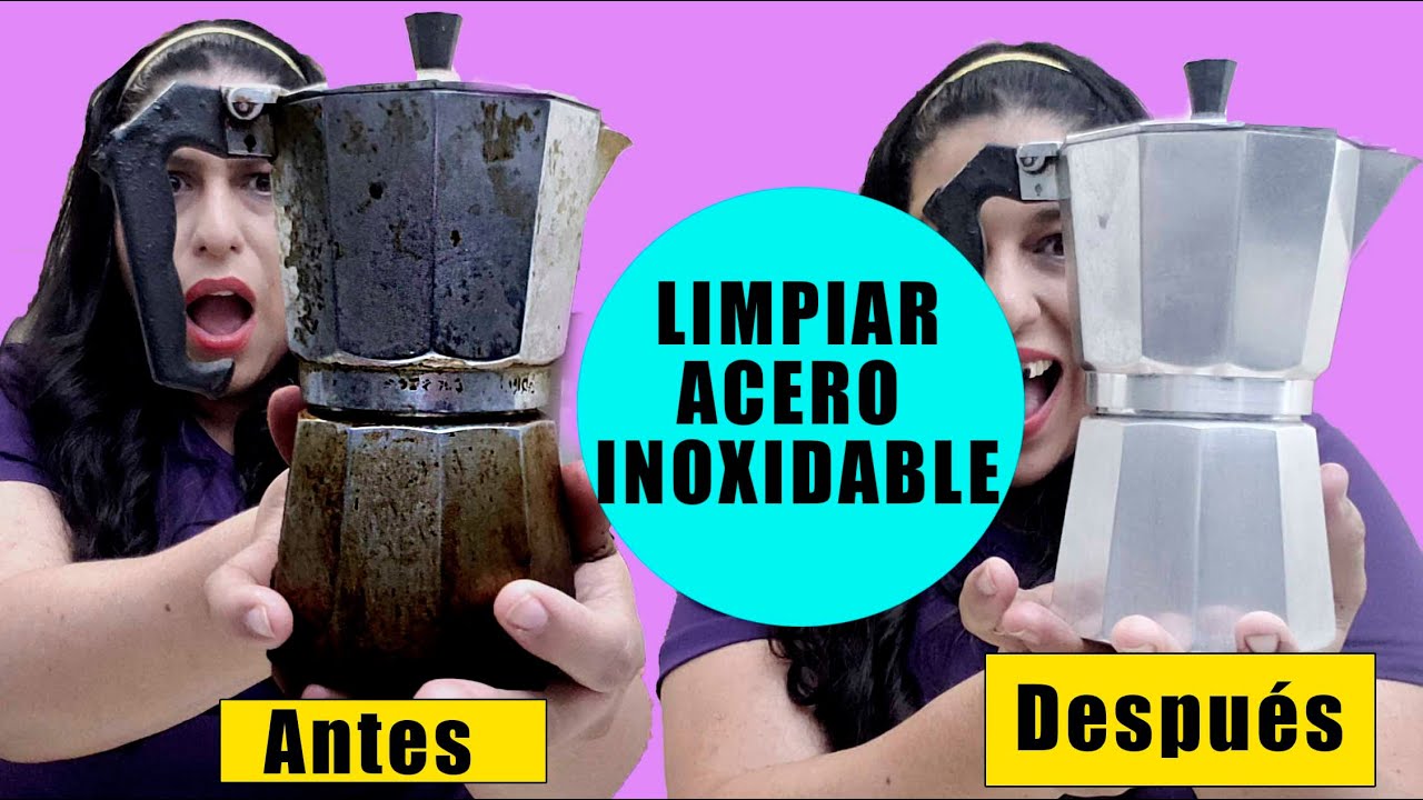 LIMPIAR ACERO INOXIDABLE Y ALUMINIO/RETO CAFETERA ITALIANA GRASA Y SUCIEDAD  (penny pop) - YouTube