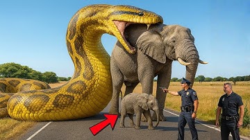Brave Heroes Save Mother Elephant from Giant Python Attack 🐘🐍