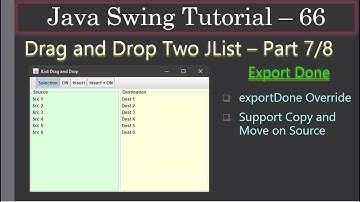 Drag & Drop of JLists | Part 7 of 8 | Cleanup on exportDone | Swing Tutorial #66