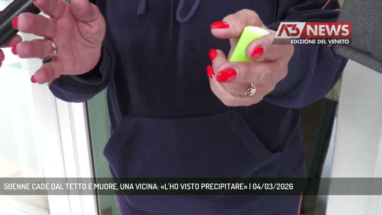 50ENNE CADE DAL TETTO E MUORE, UNA VICINA: «L'HO VISTO PRECIPITARE» | 04/03/2026