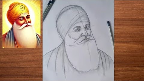 Guru Nanak Dev Ji Drawing, How To Draw Guru Nanak Jayanti, गुरु नानक जी को चित्र केसे बनाते