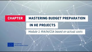 HORIZON EUROPE Budget preparation: M1 Actual costs