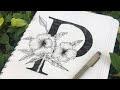 How to draw floral letter