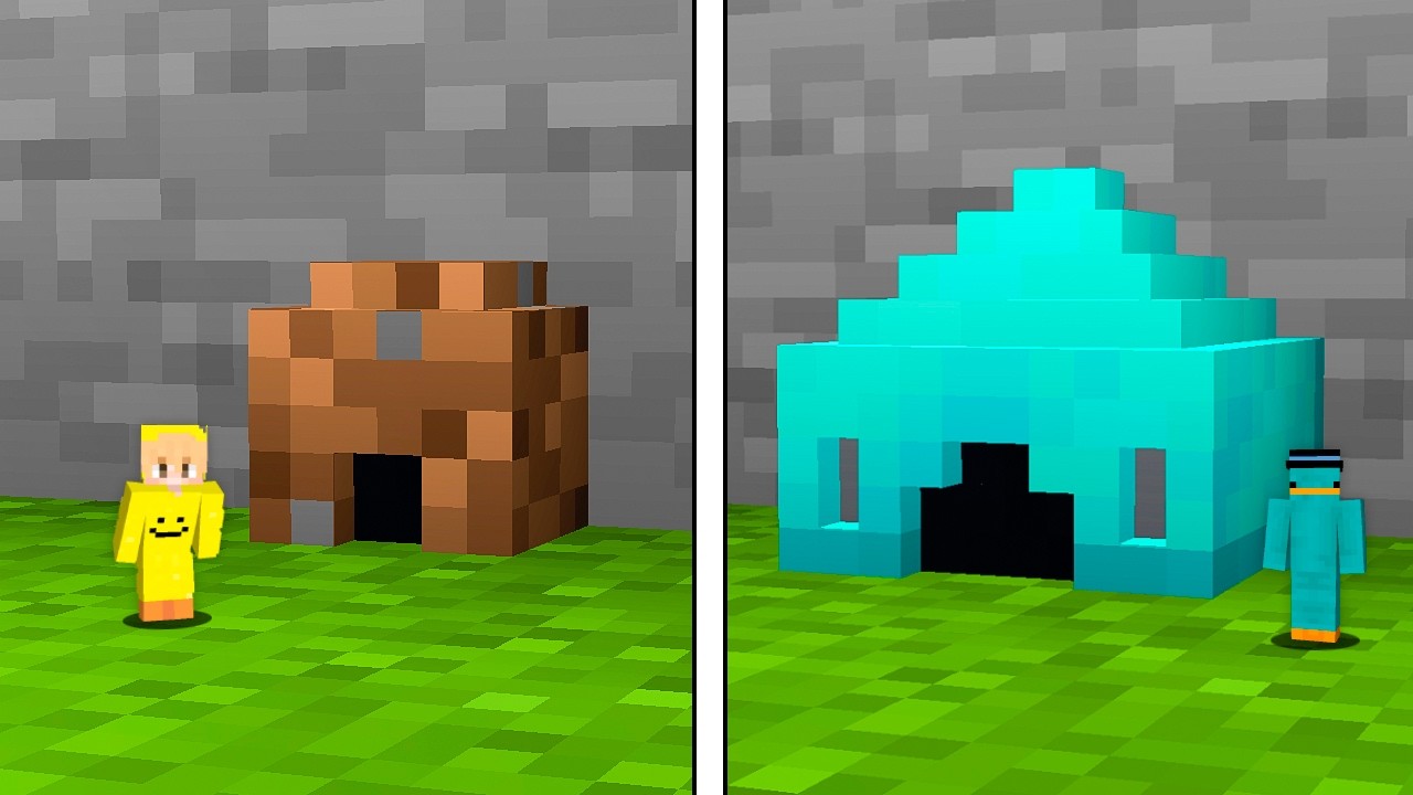 Mini BASES de NOOB vs PRO en Minecraft!