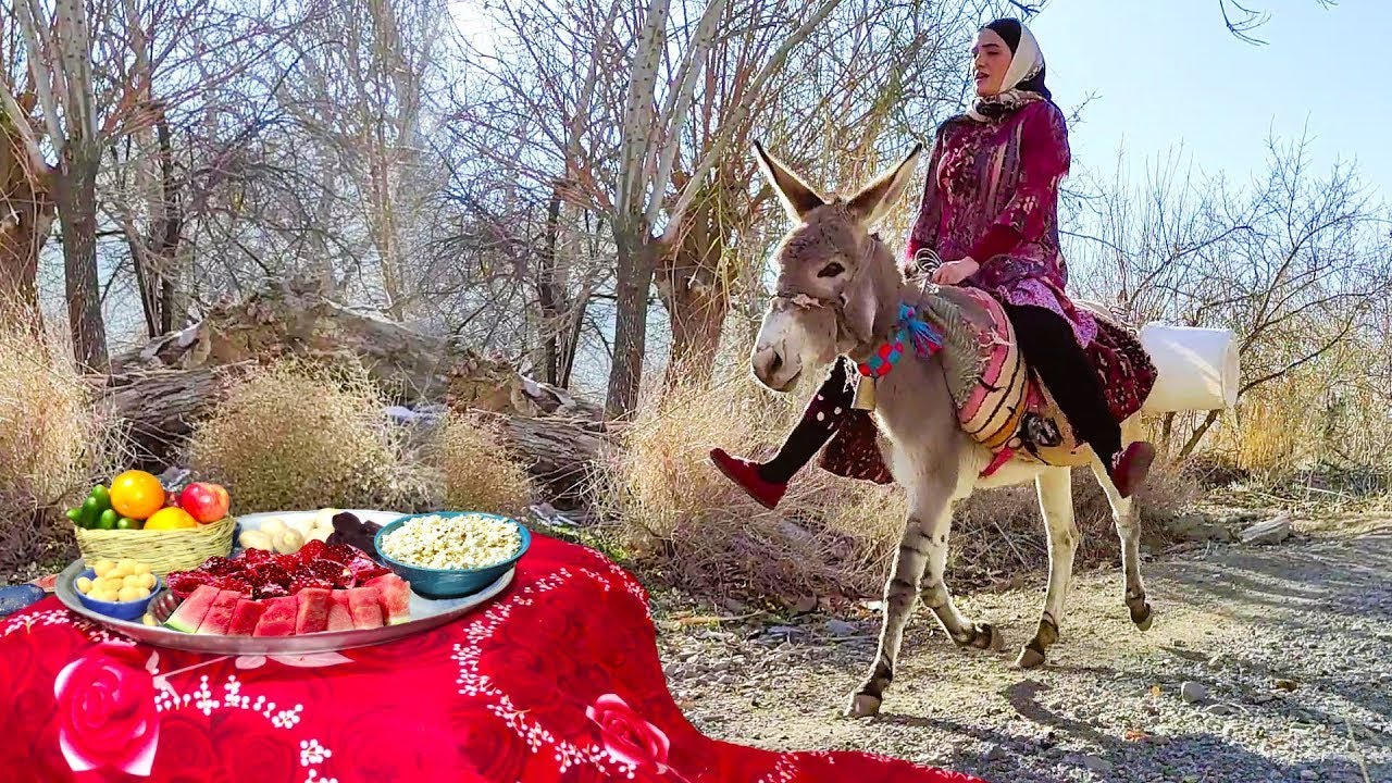 Village Life Iran: Yelda Ceremony | Amazing Cooking & Donkey Riding