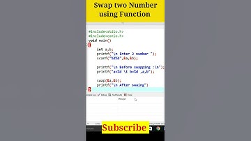 Swap two Number using Function in C #shorts #coding