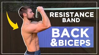 Resistance Band  Back & Biceps 15 minutes! Follow Along Workout!