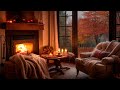 Relaxing Fireplace Sounds 🔥🔥, the sound of autumn rain - a wonderful situation for relax