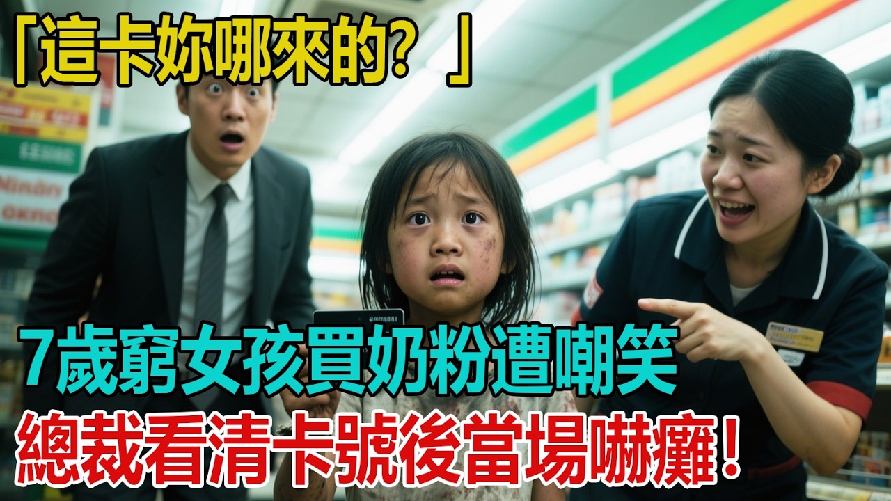 「這張卡妳哪來的？」9歲女孩拿黑卡買奶粉遭嘲笑，不料總裁看清卡號後，竟當場嚇癱！ ｜小婷說故事