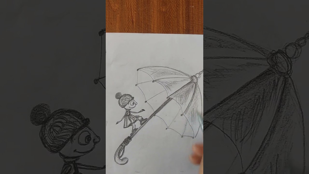 Step by step drawing “Tiny Balance, Big Heart” 🤍🤗“मासूम कदम, भारी सपने” 👣☁️