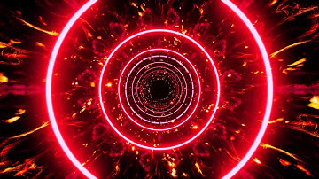 Écran de Veille 4K | Tunnel de Lumière Rouge Ardente avec Particules de Feu – VJ Loop (Sans Son)