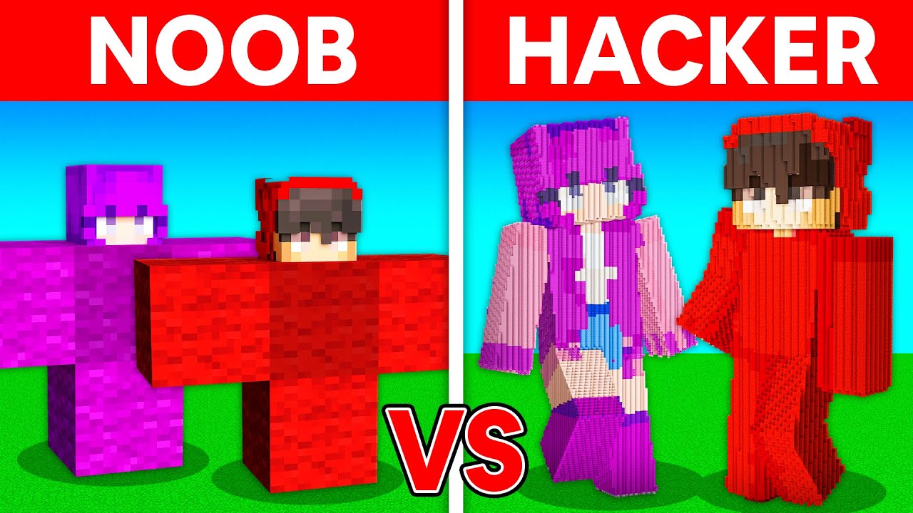 NOOB vs HACKER: CASH AND ZOEY Build Challenge