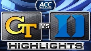 Georgia Tech vs Duke Basketball Highlights 1/17/13