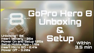 GoPro HERO 8 Black Unboxing | Beginners Guide & Tutorial | Getting Started within 3.5 Minutes