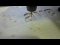 CNC milling letters in to wood for signs. CNC milling letters in to wood for signs.