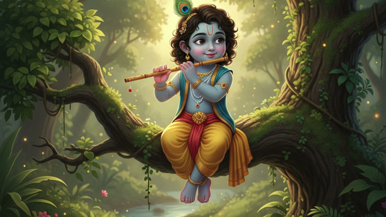 Lord Krishna Flute Instrumental | 5-Minute Spiritual Calm Music