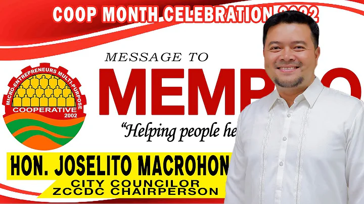 Message from Hon. Joselito "litlit" Macrohon - ZCCDC Chairperson and City Councilor