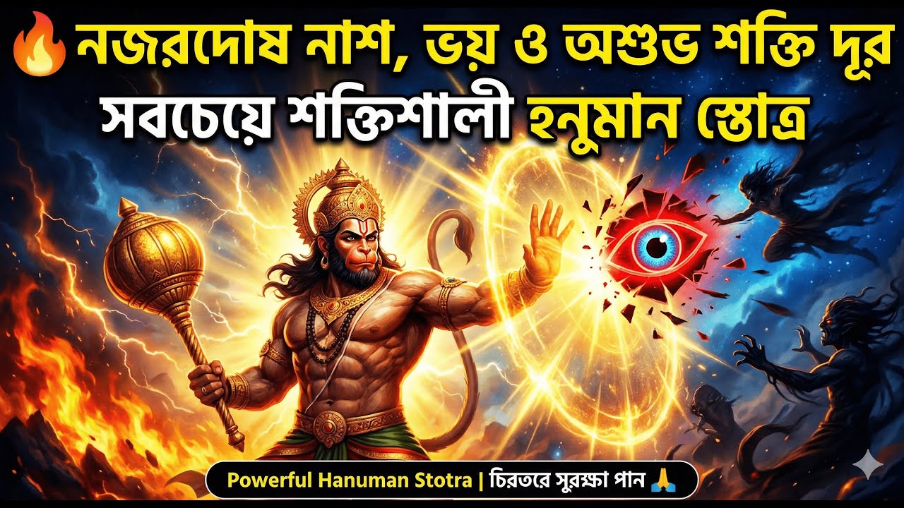 নজরদোষ দূর করার সবচেয়ে শক্তিশালী হনুমান স্তোত্র 🙏| ভয়, নেতিবাচক শক্তি ও শত্রু নাশ | Hanuman Stotra