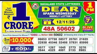 🔴Lottery Sambad Today 01:00pm 12/11/25 Morning Dear Lottery Result Pdf Download
