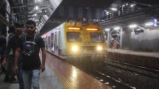 Mumbai night local trains and heavy rain vlogs | Train videos latest heavy rain railway station