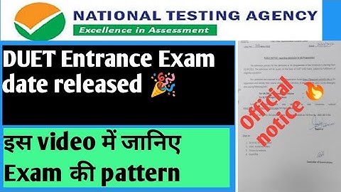 DUET PG Exam date is out🎉 जानिए इस video में pattern of exam,timings,slots , admit Card etc