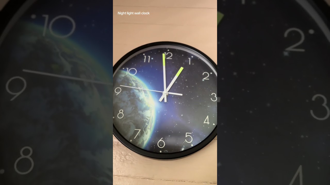 Night Light Wall Clock for Kids Room Decor 