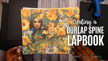 Creating a Burlap Spine Lapbook Folio Base Handmade Junk Journal Style