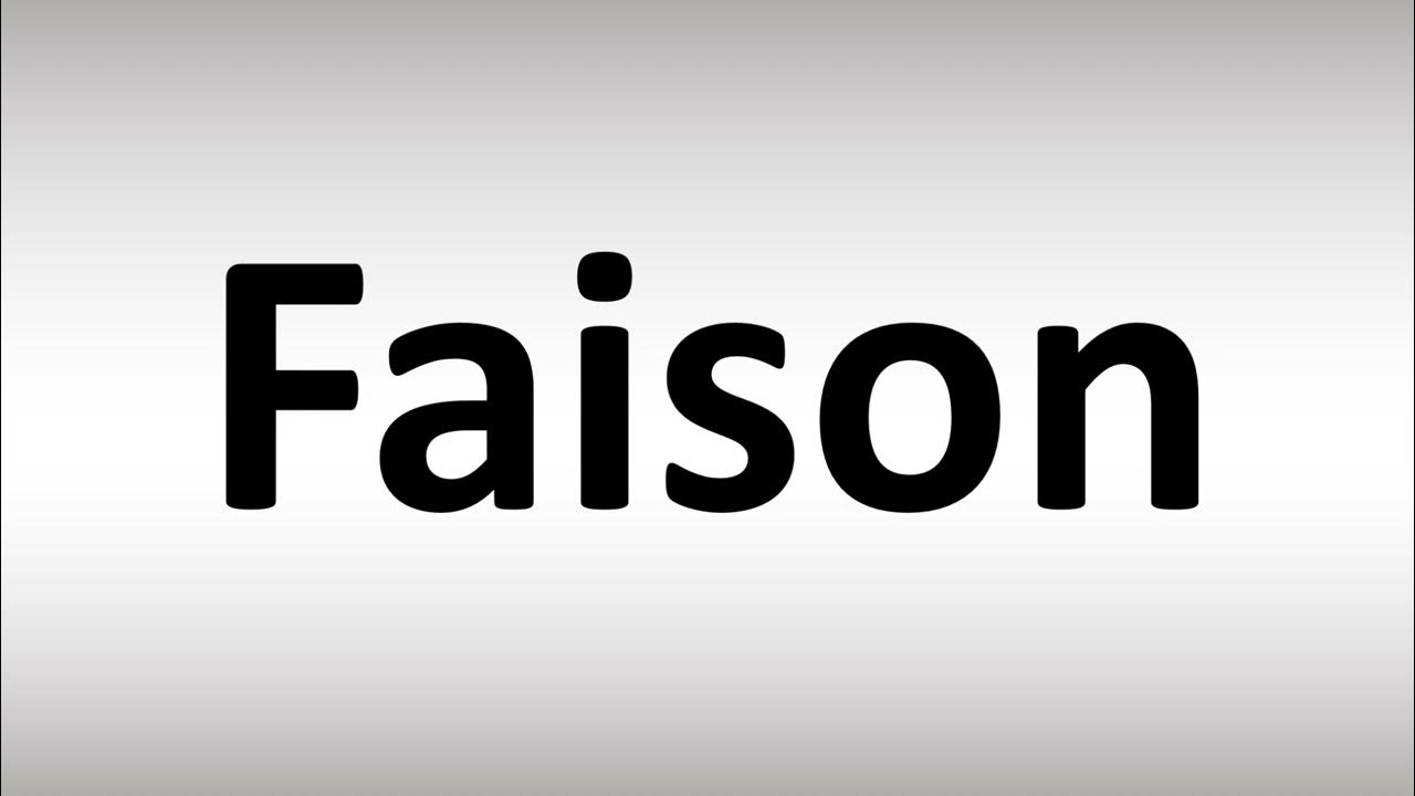 How to Pronounce Faison YouTube