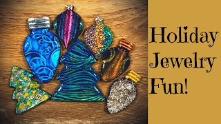 Glowing Sparkling Color Shift Holiday Ornaments For Jewelry Making 8 Designs Polymer Clay Tutorial