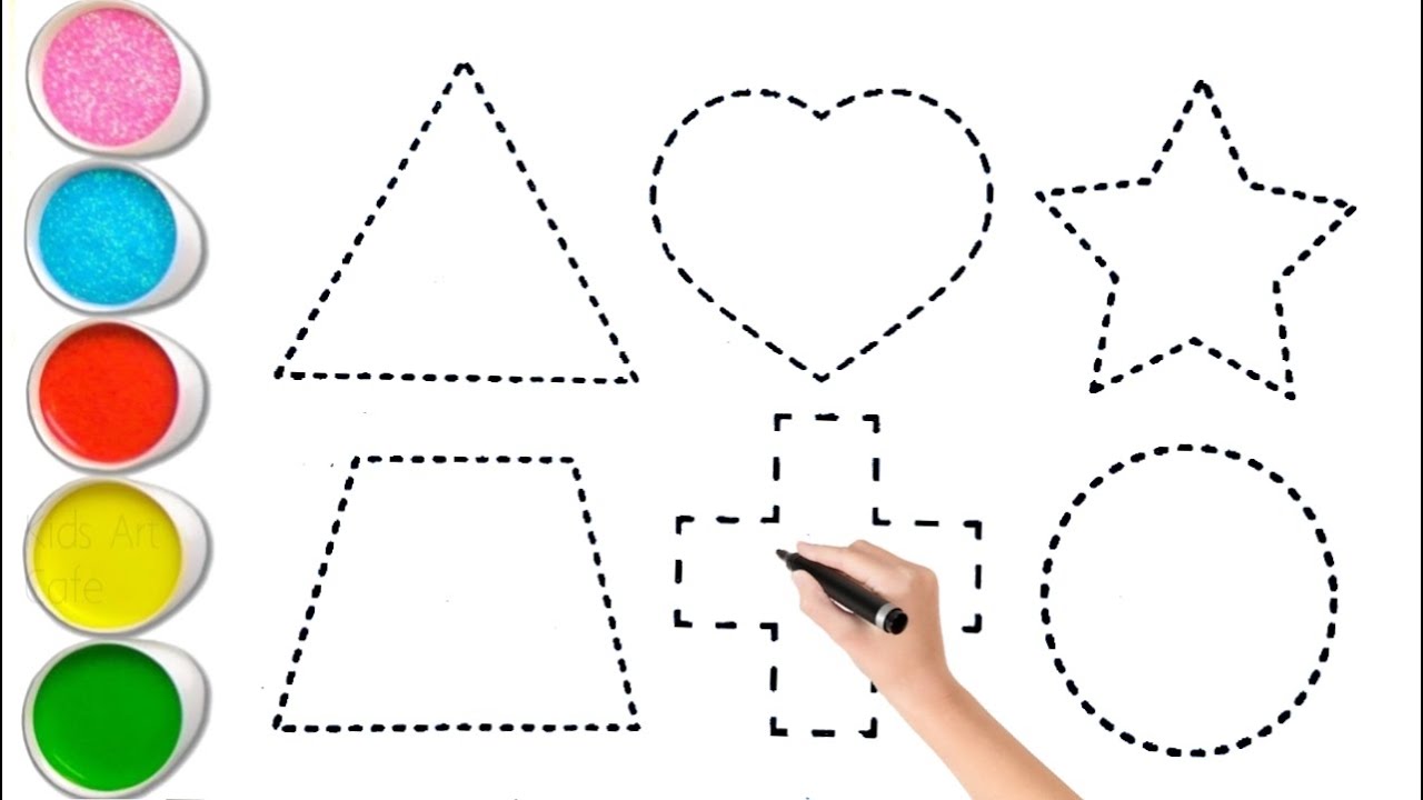 Shapes drawing for kids,  Learn 2d shapes, colors for toddlers, 2D shapes drawing part -180