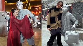 I Didn't Move😂| Sculpture Man | Silver​man Funny|Silver Man Ah Shao