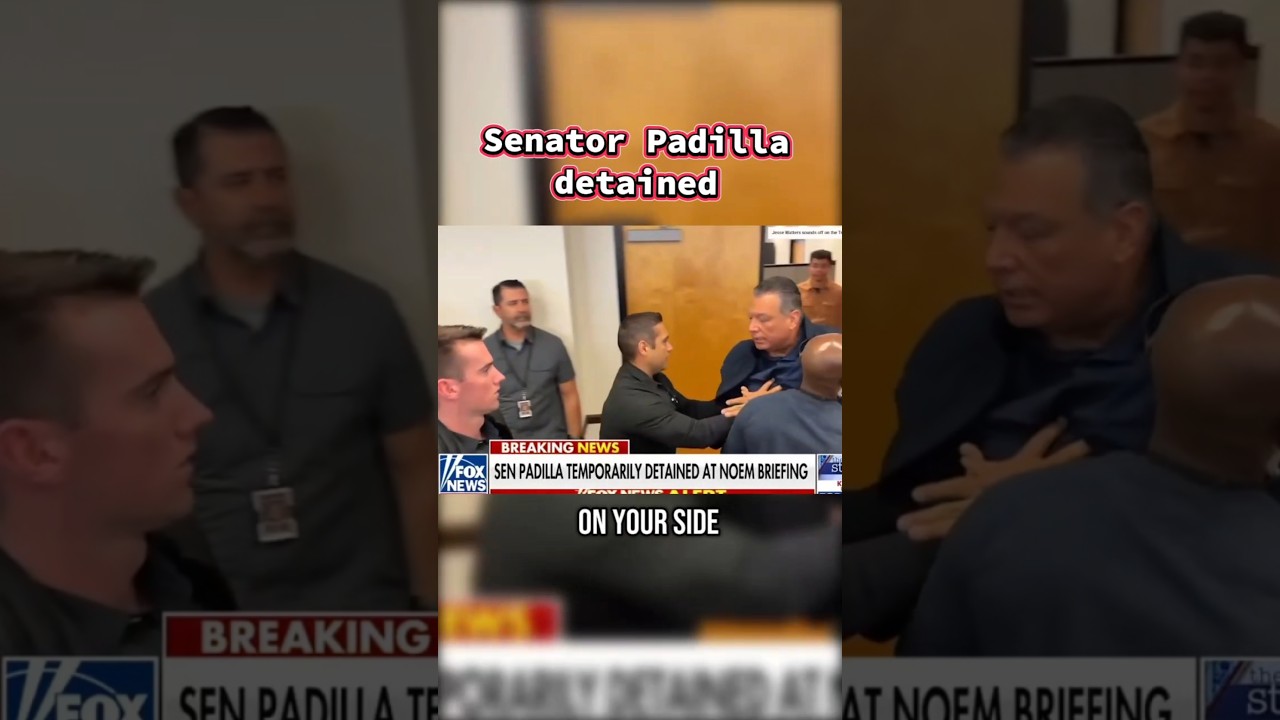 Fox News reports California Senator Alex Padilla detained during Kristi Noem's press conference