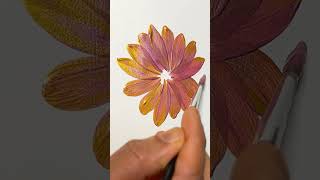 Easy flower painting technique for beginners #satisfyingvideo #beginnerarttips #art #painting