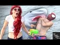 SPIDER-MAN vs SHARK with MARY JANE - Real Life Superhero Battle - TheSeanWardShow