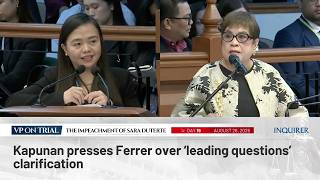 Kapunan presses Ferrer over ‘leading questions’ clarification