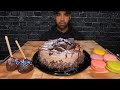 (ASMR) CHOCOLATE BROWNIE CAKE MUKBANG