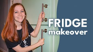 Fridge Makeover  paint + new handles  | DIY Whitney