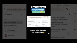 Cara buat takwim menggunakan chatgpt. Siap dalam 30 saat!