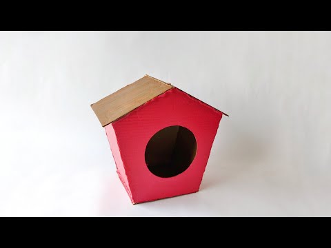 Video: Hoe maak je met je eigen handen een vogelhuisje van karton: stap voor stap instructies en foto's