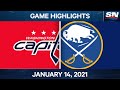 NHL Game Highlights | Capitals vs. Sabres – Jan. 14, 2021