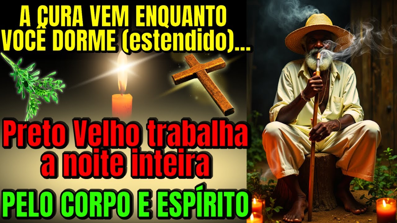 Oração de PRETO VELHO para Dormir e Curar | Vela seu Sono e Trabalha na Cura (Oração da Noite)