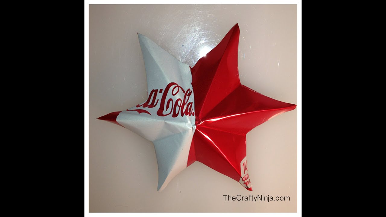 Aluminum Can Ornament Star By The Crafty Ninja Youtube