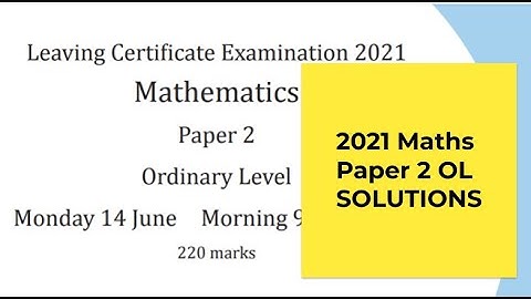 Leaving Cert Ordinary Level Paper 2 Question 7 Solutions
