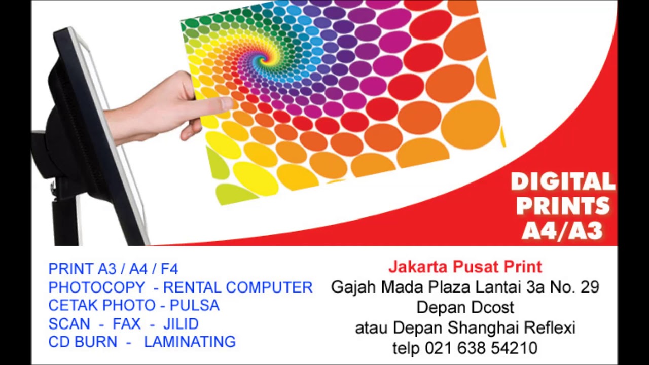 Print A3 jakarta pusat gajah mada plaza 02163854210 bisa satuan - YouTube