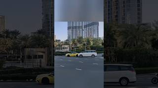 Yellow Lamborghini Speed Sound | Lamborghini Speeding On BurjKhalifa Highway #shortsfeed