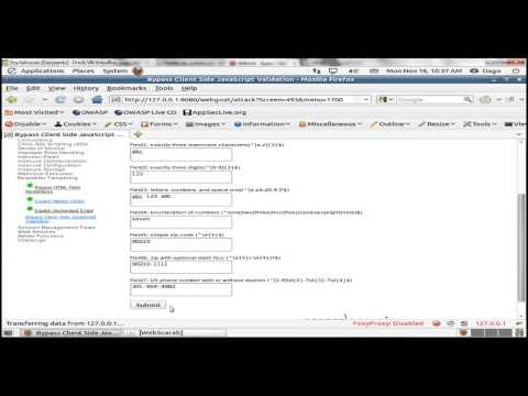 Unisinos, WEBGOAT - Bypass Client Side JavaScript Validation