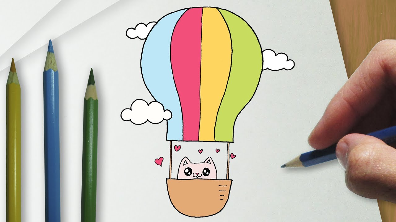 Como Desenhar Um Gatinho Fofo Kawaii Em Um Balão Youtube