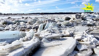 Ледоход на Волге. Тверская область. Март 2023