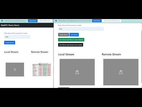 WebRTC Demo using Peer JS | Join room and share screen